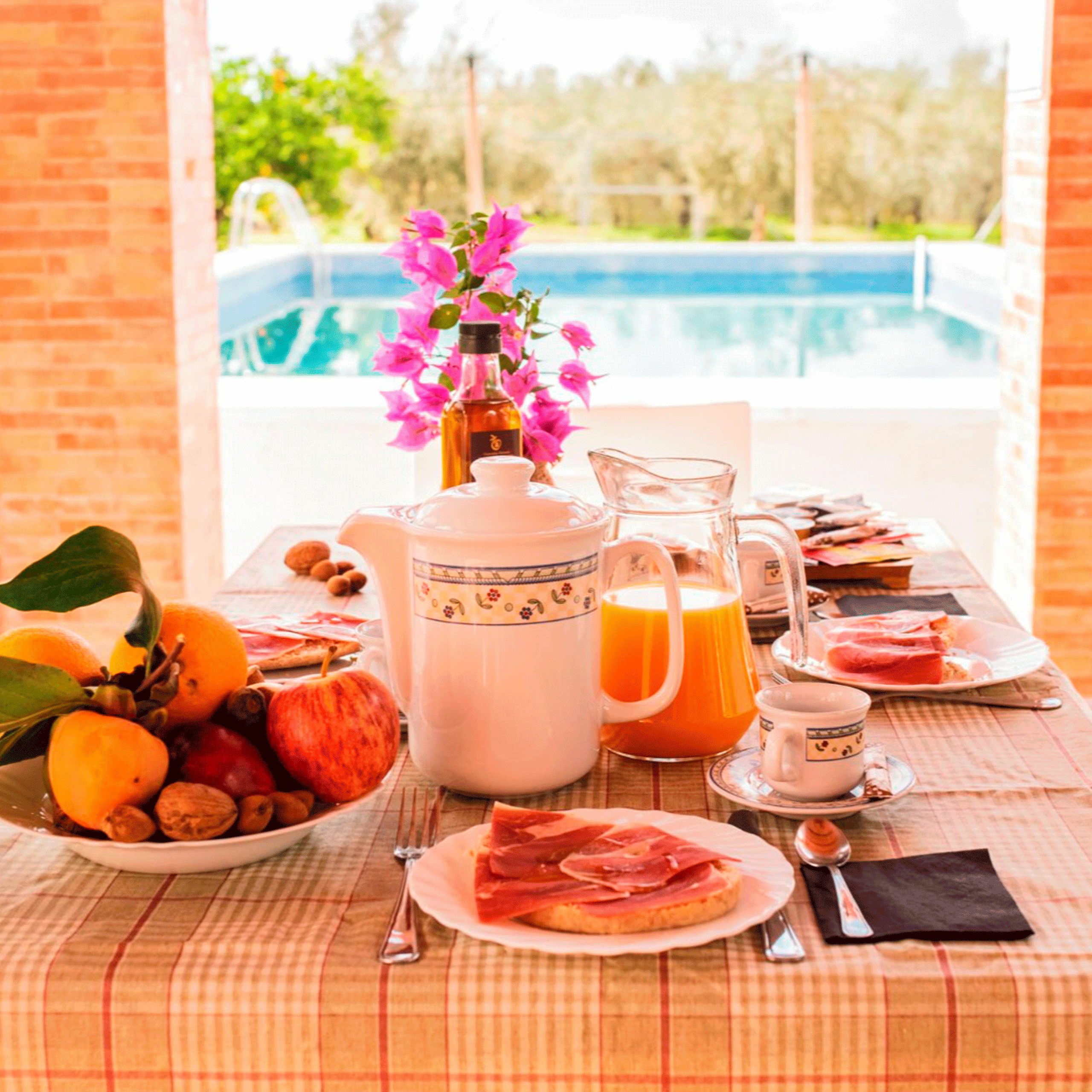 desayunos Imagen de la web de la Casa rural San Antonio, ubicada en la sección de servicios extras, en la página de inicio, de un desayuno variado y nutritivo. - casaruralsanantonio.es