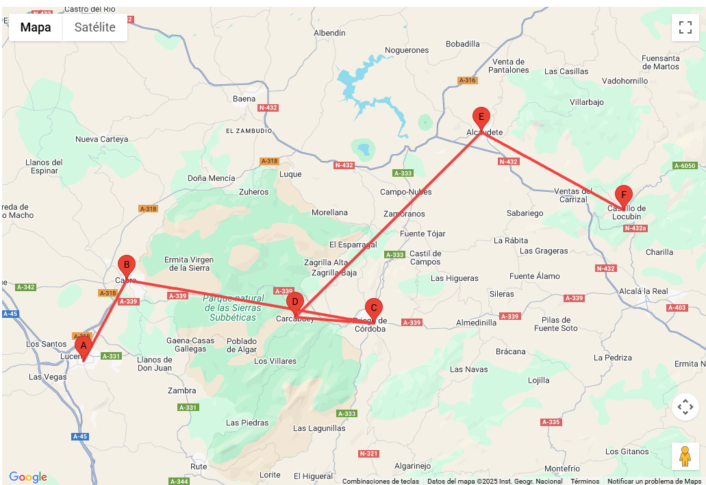 Mapa de la Ruta del Califato.